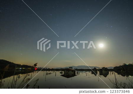 A very beautiful starry sky in Setouchi City, Okayama Prefecture, Japan 123373846
