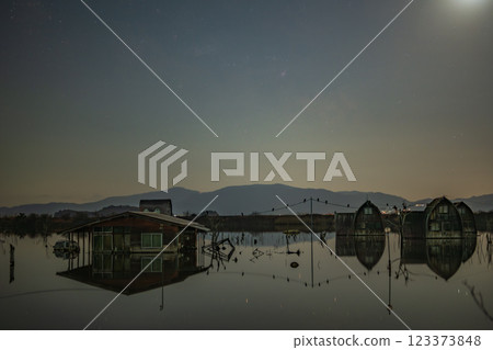 A very beautiful starry sky in Setouchi City, Okayama Prefecture, Japan 123373848
