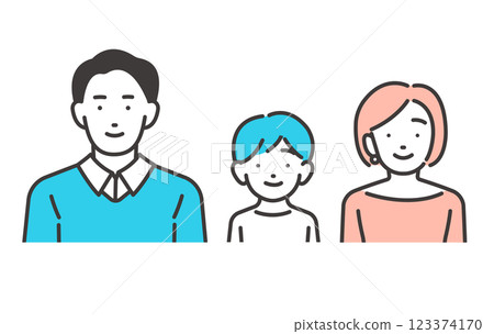 Vector illustration icon of a couple with a boy Vector illustration icon of a couple with a boy 123374170