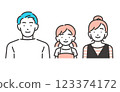 Vector illustration icon of a couple with a girl 123374172