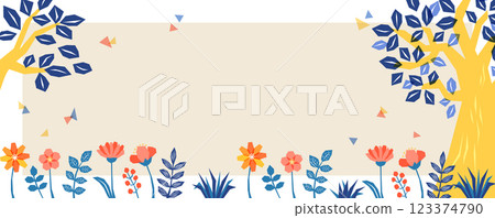 Roughly drawn plant illustration frame_1 Roughly drawn plant illustration frame_1 123374790