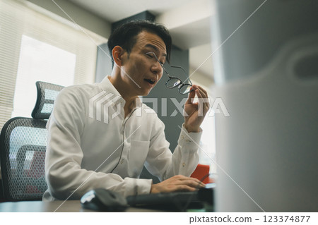 Eye strain from office work Eye strain from office work 123374877