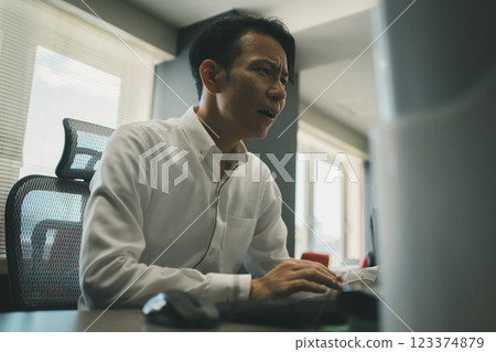 Eye strain from office work Eye strain from office work 123374879