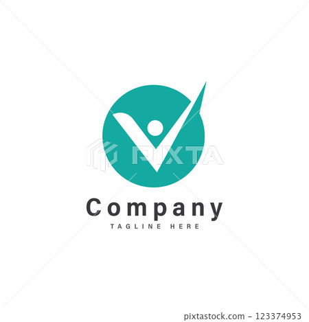 letter v with people logo vector illustration icon letter v with people logo vector illustration icon 123374953