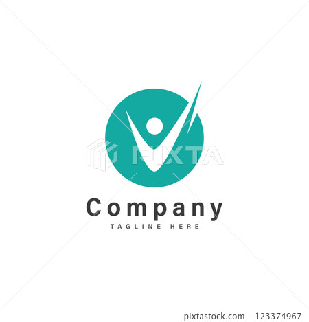 letter v with people logo vector illustration icon letter v with people logo vector illustration icon 123374967