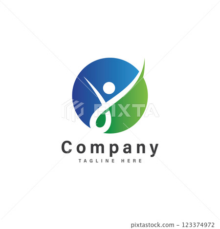 letter v with people logo vector illustration icon 123374972