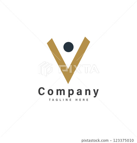 letter v with people logo vector illustration icon letter v with people logo vector illustration icon 123375010