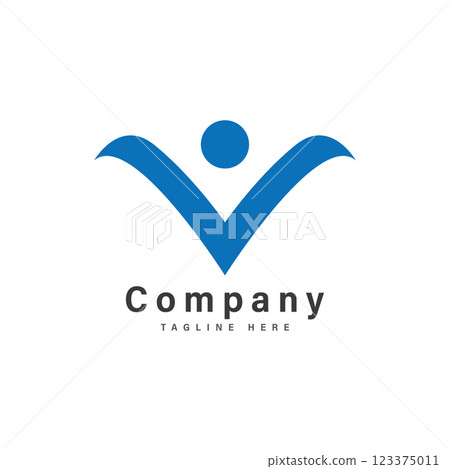 letter v with people logo vector illustration icon letter v with people logo vector illustration icon 123375011