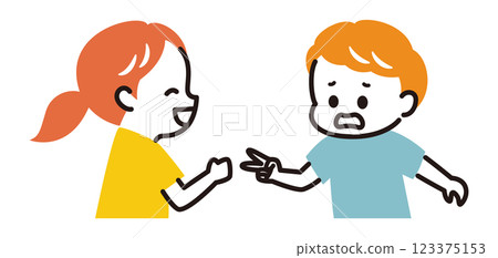 Children playing rock-paper-scissors Children playing rock-paper-scissors 123375153