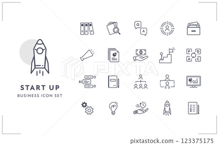 Entrepreneurship and startup business icons (vector and line drawing) 123375175