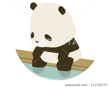 Panda in a foot bath Panda in a foot bath 123376173