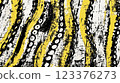 Abstract Yellow and Black Grunge Octopus Tentacles Pattern ai generative ai generative 123376273