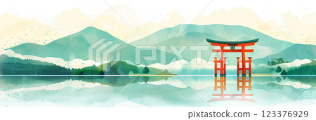 World Heritage Site Miyajima Itsukushima Shrine's Red Torii 123376929