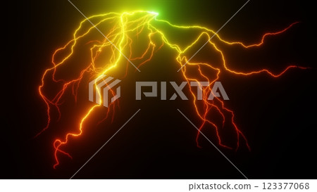 彩色閃電 3D 插圖 123377068