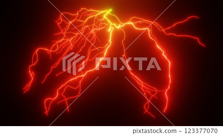 3D illustration of red lightning 3D illustration of red lightning 123377070