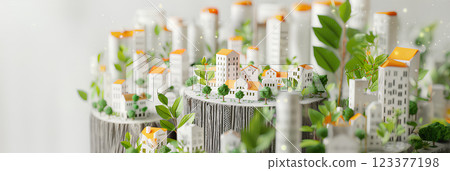 Cute townscape on a stump-4 (3D) Cute townscape on a stump-4 (3D) 123377198