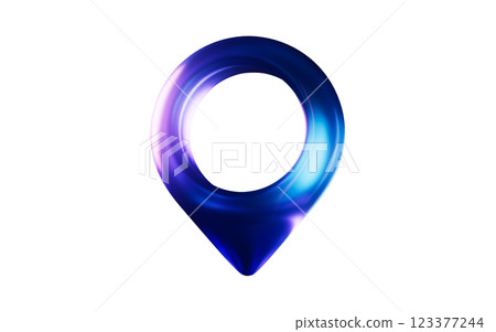 Location marker with dark neon light effect, 3d Location marker with dark neon light effect, 3d 123377244
