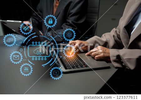 Hand touching secure access service edge icon on smartphone virtual screen background, password, network, framework and support technology in office. secure access service edge concept. Hand touching secure access service edge icon on smartphone virtual screen background, password, network, framework and support technology in office. secure access service edge concept. 123377611