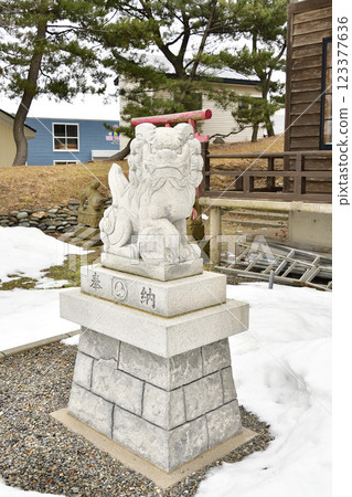 冬季拍攝北海道江差的柏森神社場地 123377636