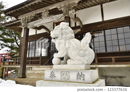 冬季拍攝北海道江差的柏森神社場地 123377638