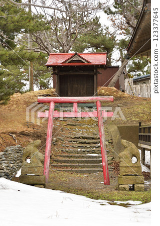冬季拍攝北海道江差的柏森神社場地 冬季拍攝北海道江差的柏森神社場地 123377645