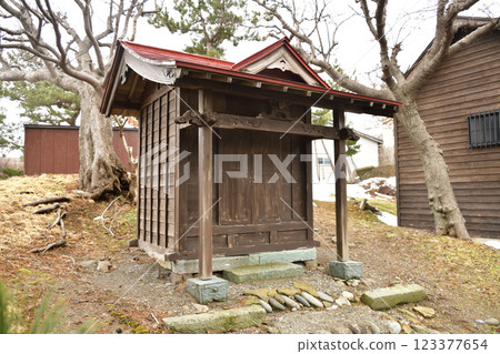 冬季拍攝北海道江差的柏森神社場地 冬季拍攝北海道江差的柏森神社場地 123377654