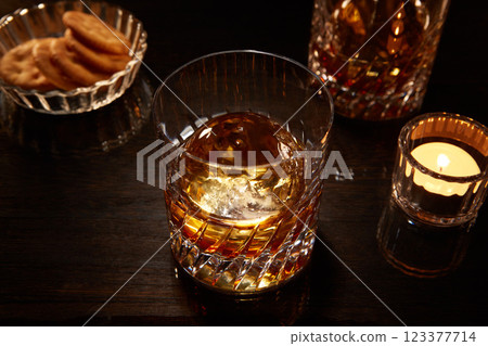 圓形冰威士忌搖滾 123377714