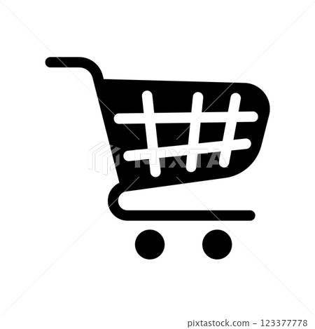 A simple icon that symbolizes shopping cart, trolley A simple icon that symbolizes shopping cart, trolley 123377778