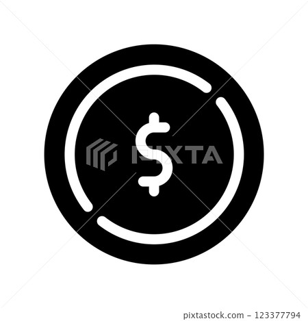 A simple icon that symbolizes coin, cent A simple icon that symbolizes coin, cent 123377794