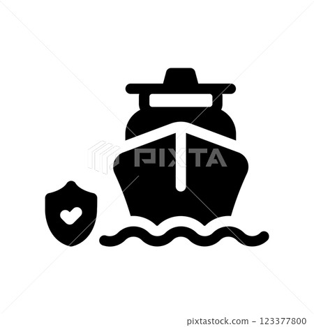 A simple icon that symbolizes safe seafaring ship A simple icon that symbolizes safe seafaring ship 123377800