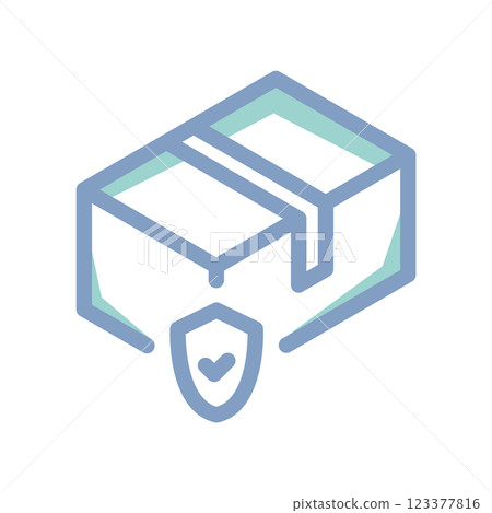 A simple icon that illustrates cargo protection, box 123377816