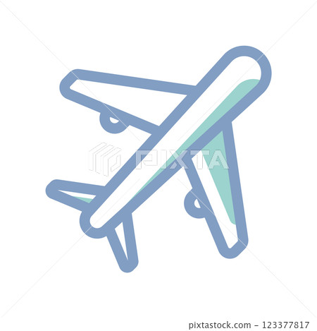 A simple icon that illustrates airplane 123377817