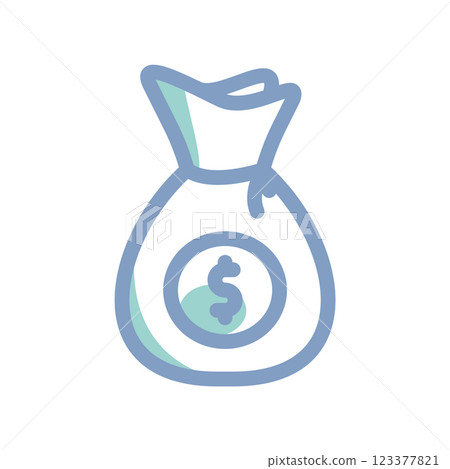 A simple icon that illustrates money bag A simple icon that illustrates money bag 123377821