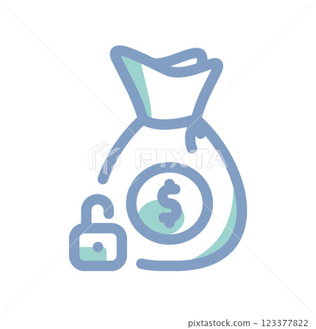A simple icon that illustrates cash account lockout 123377822