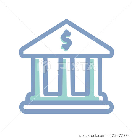 A simple icon that illustrates bank building 123377824