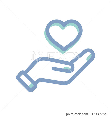A simple icon that illustrates hand, love 123377849