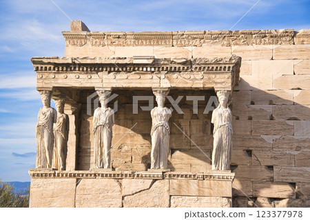 The majesty of the Erechtheion temple within the Parthenon 123377978