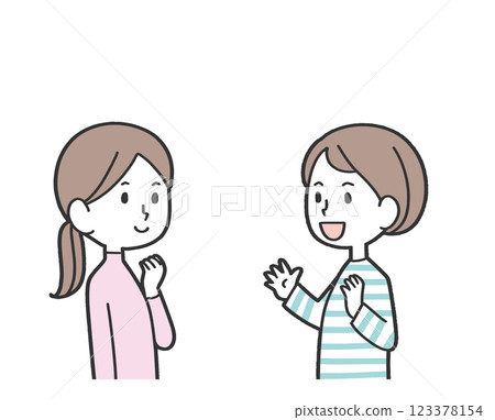 Women who have lively conversations 123378154