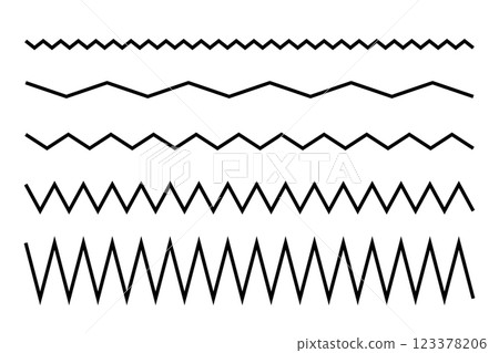 一組鋸齒狀線條,單色 一組鋸齒狀線條,單色 123378206