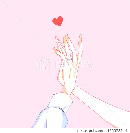 男人和女人重疊的手,戒指 男人和女人重疊的手,戒指 123378244