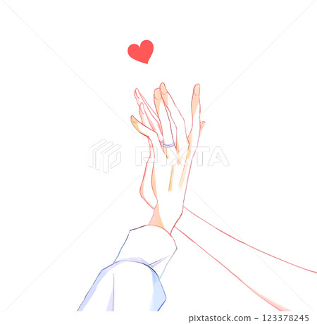 Overlapping hands of men and women, rings Overlapping hands of men and women, rings 123378245