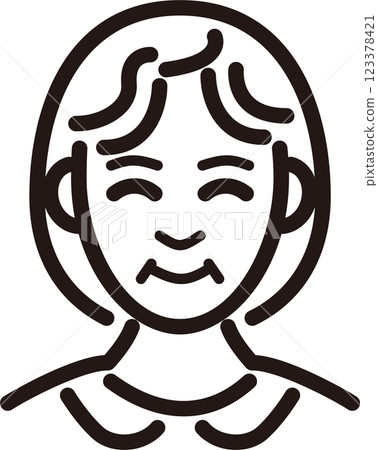Person Female Middle-aged Senior Line Simple Icon Illustration Material 123378421
