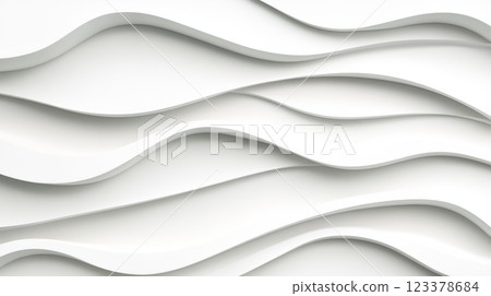 Waves of elegant white curvature creating a modern art display 123378684