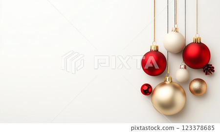 Colorful ornaments hang gracefully for a festive celebration Colorful ornaments hang gracefully for a festive celebration 123378685