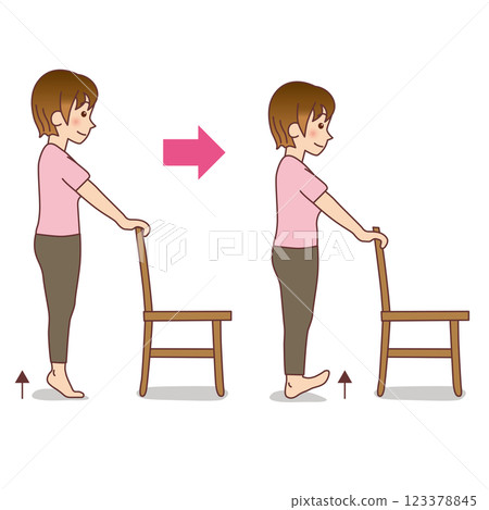 Standing on tiptoes and heels 123378845