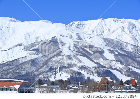 Hakuba-mura Happo-one ski resort in winter 123378884