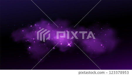 Sparkly purple smoke cloud or fog 123378953