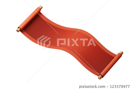 Blank Chinese ancient red reel banner, 3d Blank Chinese ancient red reel banner, 3d 123378977