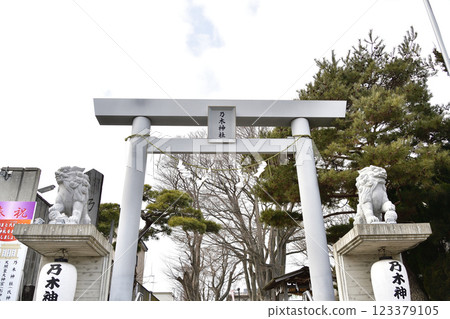 拍攝北海道函館乃木神社冬季的風景 拍攝北海道函館乃木神社冬季的風景 123379105