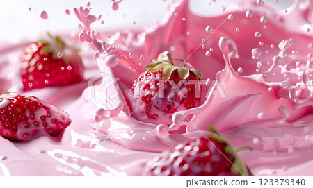 Fresh Strawberry Foam Explosion 123379340